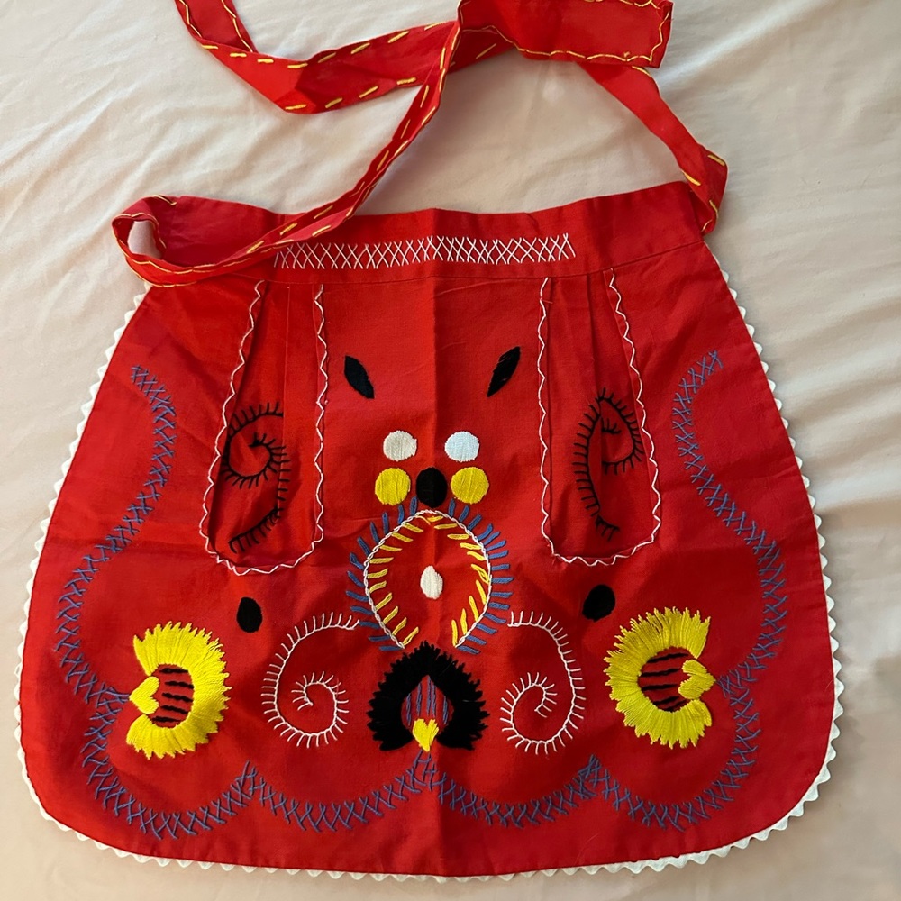 Embroidered vintage apron